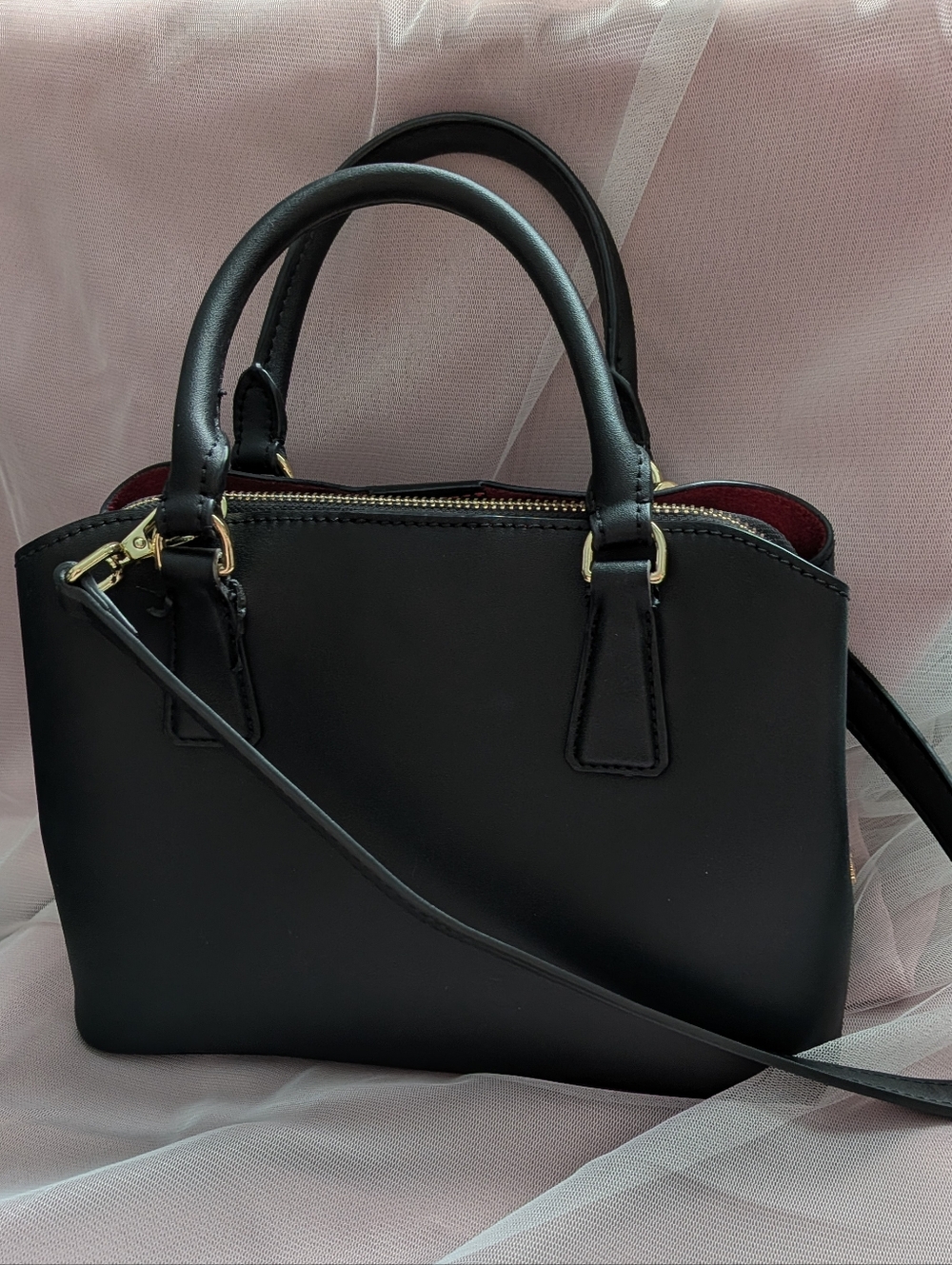 Folli Follie Black Bag/Purse Including Shoulder Strap And Red Interior